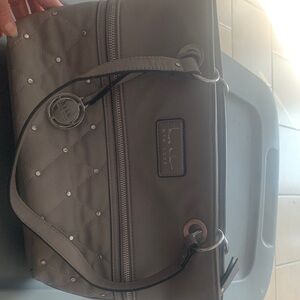 Nicole Miller Gray Quilted Shoulder Bag